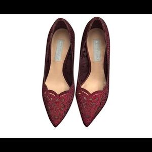 Betsey Johnson red crystal heels
